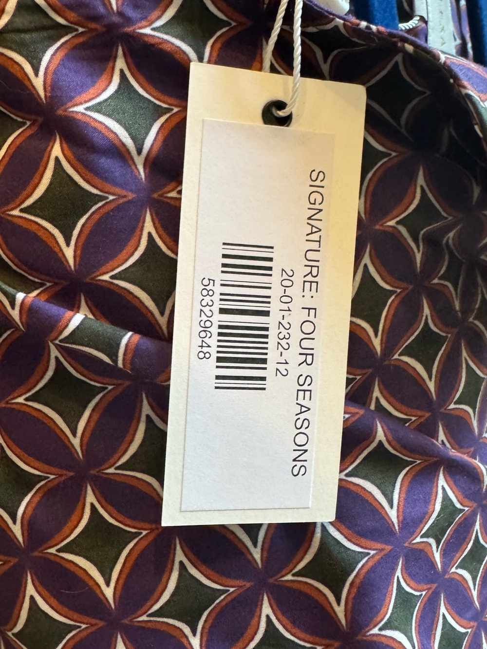 NWT Sarah Alexander Signature Four Seasons Blouse Cotton Purple Green 12 - Picture 5 of 5